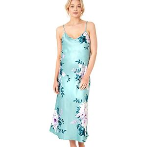 Indigo Sky Women's Samsara Long Satin Chemise Nightdress, Floral Bloom, 12-14 Indigo Sky Women's Samsara Long Satin Chemise Nightdress, Floral Bloom, 12-14