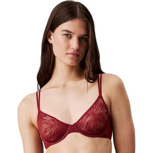Calvin Klein Women's Unlined Demi-Cup Bra with Underwire, Red (Syrah), 34B Calvin Klein Women's Unlined Demi-Cup Bra with Underwire, Red (Syrah), 34B