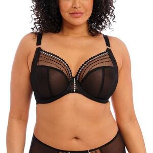 Elomi Women's Matilda Plunge Three-Piece Sheer Mesh Cups Side Support Panels Moveable J-Hook for Racerback Dd+ Bras, Opaque, Black, 32K US Elomi Women's Matilda Plunge Three-Piece Sheer Mesh Cups Side Support Panels Moveable J-Hook for Racerback Dd+ Bras, Opaque, Black, 32K US