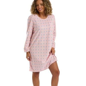 Indigo Sky Womens Loulou Light & Warm Fleece Nightshirt Cosy Printed Loungewear Nightdress with Long Sleeves & Pocket, Pink, 20-22 Indigo Sky Womens Loulou Light & Warm Fleece Nightshirt Cosy Printed Loungewear Nightdress with Long Sleeves & Pocket, Pink, 20-22
