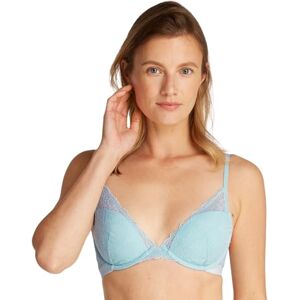 Calvin Klein Women's Lightly Lined Plunge Bra with Lace, Blue (Stratosphere), 30C Calvin Klein Women's Lightly Lined Plunge Bra with Lace, Blue (Stratosphere), 30C