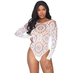 Leg Avenue Snap Crotch Thong Back Teddy, White, M/L Leg Avenue Snap Crotch Thong Back Teddy, White, M/L
