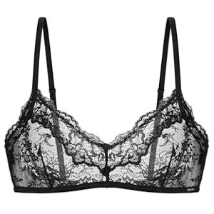 DORINA Origins Push-Up Plunge Bra, Moulded Underwired Cups, Adjustable Straps, Allover Lace Trim, Bow Detail, Mesh Back, Black DORINA Origins Push-Up Plunge Bra, Moulded Underwired Cups, Adjustable Straps, Allover Lace Trim, Bow Detail, Mesh Back, Black