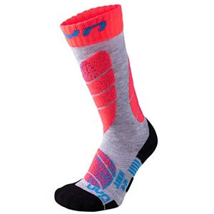 UYN S100045 SKI Socks Unisex Light Grey/Fluo Coral 30 UYN S100045 SKI Socks Unisex Light Grey/Fluo Coral 30