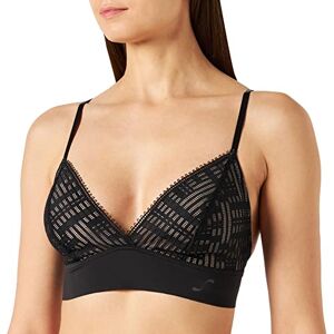 Sloggi Women's S Seven Bralette Longline Padded Bra, Black, XS Sloggi Women's S Seven Bralette Longline Padded Bra, Black, XS