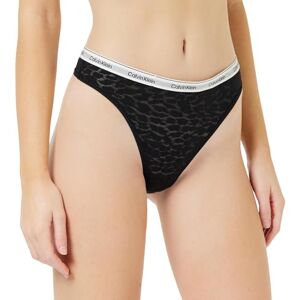 Calvin Klein Women’s High Leg Lace Thong, Black (Black), XS Calvin Klein Women’s High Leg Lace Thong, Black (Black), XS