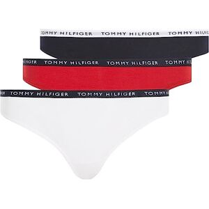 Tommy Hilfiger Women's 3 Pack Thongs, Multicolor (White/Desert Sky/Primary Red), S Tommy Hilfiger Women's 3 Pack Thongs, Multicolor (White/Desert Sky/Primary Red), S