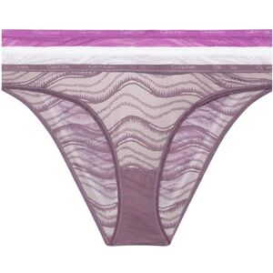 Calvin Klein Women Pack 3 Bikini Briefs with Lace, Multicolor (Dahlia/Vintage Violet/White), XL Calvin Klein Women Pack 3 Bikini Briefs with Lace, Multicolor (Dahlia/Vintage Violet/White), XL