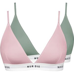 Nur Die Women's Pack of 2 Soft Sporty Without Underwire Non-Wired Triangle Bra Bustier Cotton Underwear, Khaki/Rose, 48-50 Nur Die Women's Pack of 2 Soft Sporty Without Underwire Non-Wired Triangle Bra Bustier Cotton Underwear, Khaki/Rose, 48-50