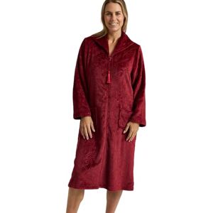 Marlon Womens Serena Zip Front Embossed Fleece Housecoat Zip Up Bath Robe, Claret Swirl, L Marlon Womens Serena Zip Front Embossed Fleece Housecoat Zip Up Bath Robe, Claret Swirl, L
