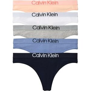 Calvin Klein Women's 5 Pack Thongs with Logo Waistband, Multicolor (Shoreline/White/Grey Htr/Blue Tu), L Calvin Klein Women's 5 Pack Thongs with Logo Waistband, Multicolor (Shoreline/White/Grey Htr/Blue Tu), L