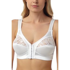 Marlon Womens Mandy Front Fastening Wirefree Satin & Lace Everyday Bra, White, 38B Marlon Womens Mandy Front Fastening Wirefree Satin & Lace Everyday Bra, White, 38B