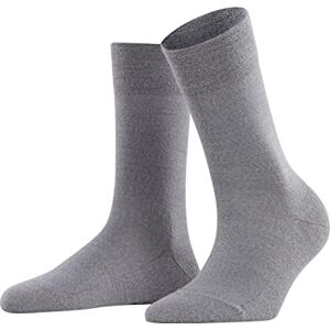 FALKE Women's Sensitive Berlin W So Wool Cotton With Soft Tops 1 Pair Socks, Grey Light Melange 3830, 5.5-8 FALKE Women's Sensitive Berlin W So Wool Cotton With Soft Tops 1 Pair Socks, Grey Light Melange 3830, 5.5-8
