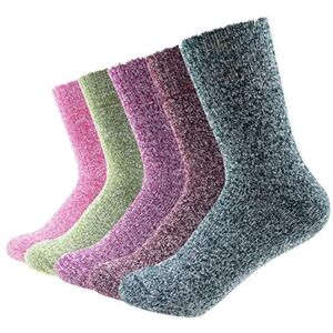 Footfox Womens Winter Warm Thick Socks, 5 Pairs Wool Soft Knit Fuzzy Casual Heated Socks, Colourful Premium Quality Thermal Socks Footfox Womens Winter Warm Thick Socks, 5 Pairs Wool Soft Knit Fuzzy Casual Heated Socks, Colourful Premium Quality Thermal Socks