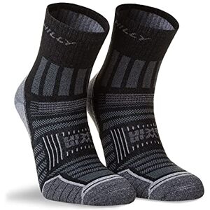 Hilly Unisex Twin Skin Anklet Min Cushioning, Running Sock, Black/Grey Marl, S UK Hilly Unisex Twin Skin Anklet Min Cushioning, Running Sock, Black/Grey Marl, S UK