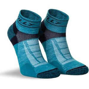 Hilly Unisex Trail Quarter Med Cushioning, Running Sock, Turquoise/Navy, S UK Hilly Unisex Trail Quarter Med Cushioning, Running Sock, Turquoise/Navy, S UK