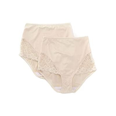 Bali Women's Firm Control Shapewear Brief with Lace DFX054 2-Pack, Light Beige/Light Beige, Large Bali Women's Firm Control Shapewear Brief with Lace DFX054 2-Pack, Light Beige/Light Beige, Large