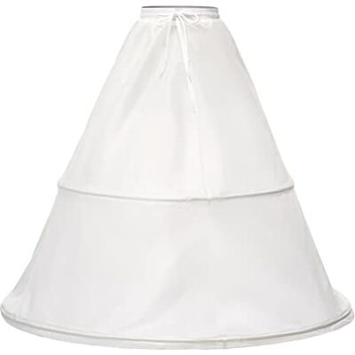 Kumeng Women's 2 Hoops Bridal Crinoline White Petticoat Half Slip Underskirt Wedding Dress Bride Pannier Petticoat White M Kumeng Women's 2 Hoops Bridal Crinoline White Petticoat Half Slip Underskirt Wedding Dress Bride Pannier Petticoat White M