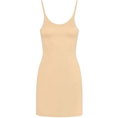 Bye Bra Invisible Body Shapping Slip Dress, Light Tummny Control, Seamless Shapewear, Bodycon Cami Dress with adjustable straps, Nude and Black, S-XL (Beige, L) Bye Bra Invisible Body Shapping Slip Dress, Light Tummny Control, Seamless Shapewear, Bodycon Cami Dress with adjustable straps, Nude and Black, S-XL (Beige, L)