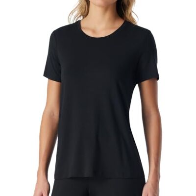 Schiesser Women's Women's Sleep Shirt Short Sleeve Modal Mix + Relax Pyjama Top (Pack of 1), Black_184104, 18 Schiesser Women's Women's Sleep Shirt Short Sleeve Modal Mix + Relax Pyjama Top (Pack of 1), Black_184104, 18