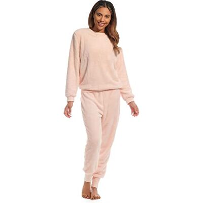 Light & Shade Pretty Woman Supersoft Two Piece Pyjama Ladies Leisure Top and Bottom Twosie Set, Peach, L/XL Light & Shade Pretty Woman Supersoft Two Piece Pyjama Ladies Leisure Top and Bottom Twosie Set, Peach, L/XL