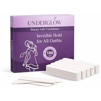 Underglow Double-Sided Fashion Body Tape, 100 Pieces, Adhesive Clothing Tape for Women Underglow Double-Sided Fashion Body Tape, 100 Pieces, Adhesive Clothing Tape for Women