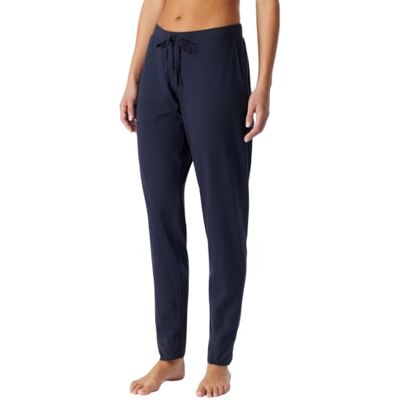 Schiesser Women's Long Pyjama Bottoms with Cuffs Cotton Mix + Relax Pyjama Bottoms (Pack of 1), Deep Blue_184101, 18 Schiesser Women's Long Pyjama Bottoms with Cuffs Cotton Mix + Relax Pyjama Bottoms (Pack of 1), Deep Blue_184101, 18