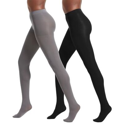 No Nonsense Women's Super Opaque Control-top Tights, Black/Steel, M UK No Nonsense Women's Super Opaque Control-top Tights, Black/Steel, M UK