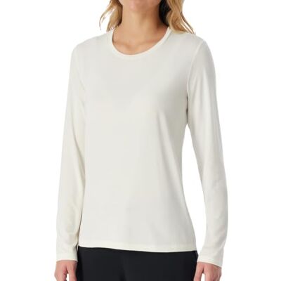 Schiesser Women's Long Sleeve Modal Sleep Shirt Mix + Relax Pyjama Top (Pack of 1), Naturweiss_183663, 14 Schiesser Women's Long Sleeve Modal Sleep Shirt Mix + Relax Pyjama Top (Pack of 1), Naturweiss_183663, 14