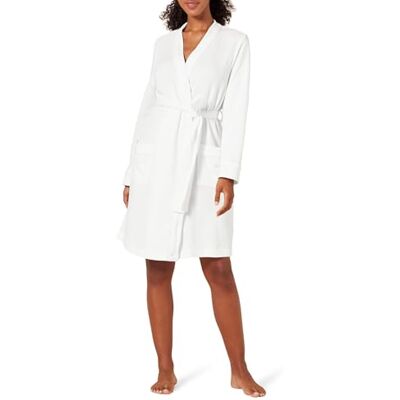 Amazon Essentials Women's Lightweight Waffle Mid-Length Dressing Gown (Available in Plus Size), White, 5XL Plus Amazon Essentials Women's Lightweight Waffle Mid-Length Dressing Gown (Available in Plus Size), White, 5XL Plus