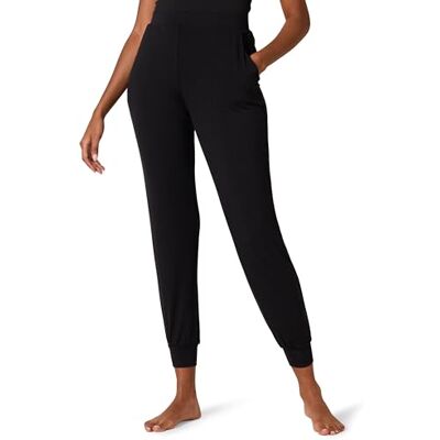 Amazon Essentials Women's Lightweight Knit Jersey Pyjama Bottoms, Jogger Lounge Sleep Wear with Pockets, Black, L Amazon Essentials Women's Lightweight Knit Jersey Pyjama Bottoms, Jogger Lounge Sleep Wear with Pockets, Black, L