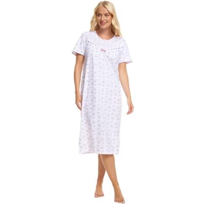 Suzy & Me Ladies Short Sleeved 100% Cotton Jersey Butterfly Print Nightdress Suzy & Me Ladies Short Sleeved 100% Cotton Jersey Butterfly Print Nightdress