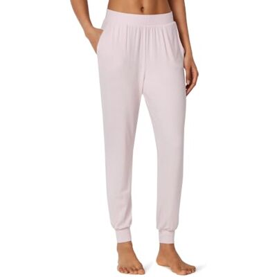 Amazon Essentials Women's Lightweight Knit Jersey Pyjama Bottoms, Jogger Lounge Sleep Wear with Pockets, Pink, L Amazon Essentials Women's Lightweight Knit Jersey Pyjama Bottoms, Jogger Lounge Sleep Wear with Pockets, Pink, L