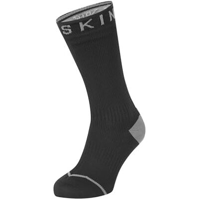 SEALSKINZ Briston Unisex Waterproof All Weather Mid Length Sock with Hydrostop™ Merino Wool Lined Sock Seamless Thin & Comfortable L Black SEALSKINZ Briston Unisex Waterproof All Weather Mid Length Sock with Hydrostop™ Merino Wool Lined Sock Seamless Thin & Comfortable L Black