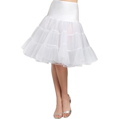 Kumeng Women's 50s Vintage Rockabilly Petticoat 28'' Length Net Underskirt Petticoat Half Slip White - Kumeng Women's 50s Vintage Rockabilly Petticoat 28'' Length Net Underskirt Petticoat Half Slip White -