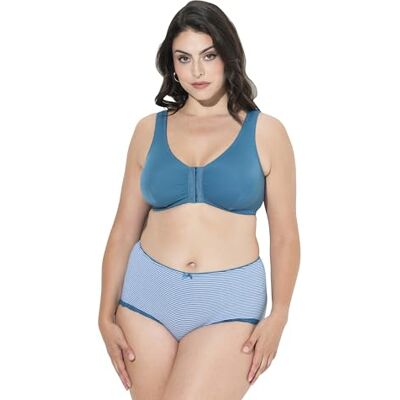 Ulla Popken Women's Bustier Front Closure C/D, E/F Cup Bra, Sapphire, 42D Ulla Popken Women's Bustier Front Closure C/D, E/F Cup Bra, Sapphire, 42D