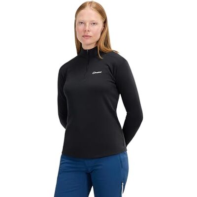 Berghaus Women's Ivyhill Half Zipped Long Sleeve T-Shirt, Black/Black, 10 Berghaus Women's Ivyhill Half Zipped Long Sleeve T-Shirt, Black/Black, 10