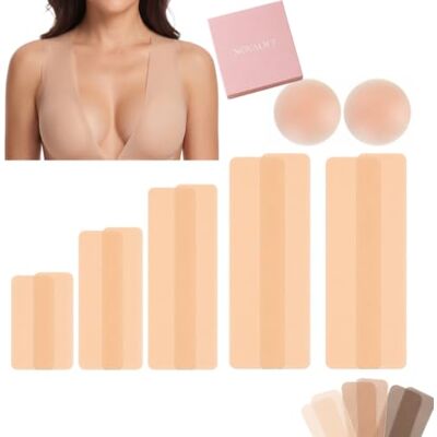 NOVALIFT COLLECTION 5 pairs Silicone Invisible Boob Tape & Nipple Covers Breast Lift Boobytape -Sticky Body Tape for Push-up Shape for Breast Support Lift NOVALIFT COLLECTION 5 pairs Silicone Invisible Boob Tape & Nipple Covers Breast Lift Boobytape -Sticky Body Tape for Push-up Shape for Breast Support Lift