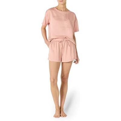 Amazon Essentials Women's Relaxed-Fit Satin Cami And Shorts Pyjama Set, Dusty Rose, XL Amazon Essentials Women's Relaxed-Fit Satin Cami And Shorts Pyjama Set, Dusty Rose, XL