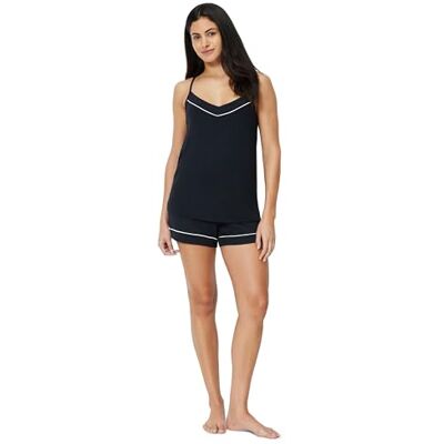 Amazon Essentials Women's Modal-Blend Pajama Set, Camisole with Shorts, Black, X-Small Amazon Essentials Women's Modal-Blend Pajama Set, Camisole with Shorts, Black, X-Small