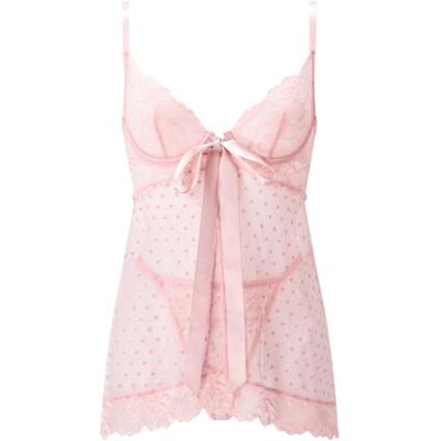 Ann Summers Bon Bon Babydoll Set – Babydoll Lingerie for Women with Matching Thong, Underwired Cups, Satin Bow & Front Fastening Genuine Womens Lingerie Set Ann Summers Bon Bon Babydoll Set – Babydoll Lingerie for Women with Matching Thong, Underwired Cups, Satin Bow & Front Fastening Genuine Womens Lingerie Set