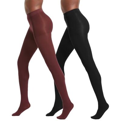 No Nonsense Women's Super-Opaque Control-top Tights, 90 den, Black/Port Royale, M (Pack of 2) No Nonsense Women's Super-Opaque Control-top Tights, 90 den, Black/Port Royale, M (Pack of 2)