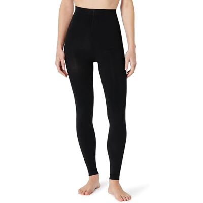 Amazon Essentials Women's Opaque Footless Tights, 2 Pairs, Black, L Amazon Essentials Women's Opaque Footless Tights, 2 Pairs, Black, L