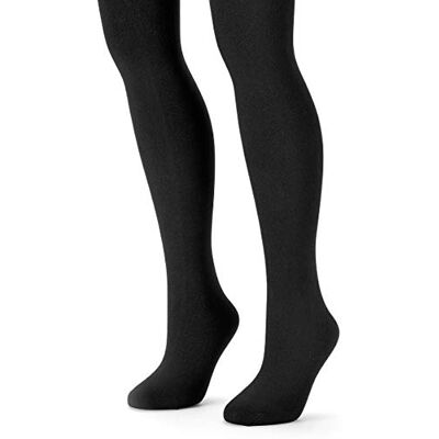 MUK LUKS Women's Fleece Lined 2-Pair Pack Tights (Black, M/L) MUK LUKS Women's Fleece Lined 2-Pair Pack Tights (Black, M/L)