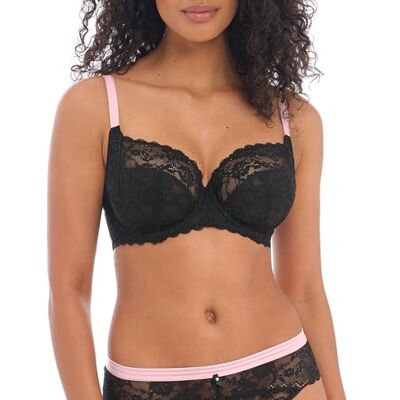 Freya Women's Offbeat Underwire Side Support Bra Full Coverage, Black, 30FF US Freya Women's Offbeat Underwire Side Support Bra Full Coverage, Black, 30FF US