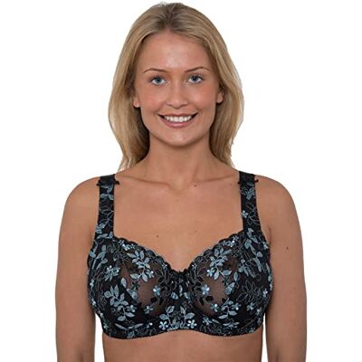 Undercover Ladies Embroidered Lace Underwired Non Padded Everyday Fuller Bust Bra D-J Cups Underwear Undercover Ladies Embroidered Lace Underwired Non Padded Everyday Fuller Bust Bra D-J Cups Underwear