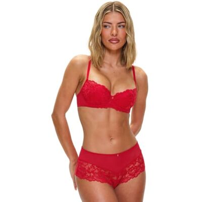 Ann Summers Sexy Lace Padded Balcony Bra Curve-Enhancing Womens Underwear with Push-Up Cups, Underwire Support & Removable Pads Ann Summers Sexy Lace Padded Balcony Bra Curve-Enhancing Womens Underwear with Push-Up Cups, Underwire Support & Removable Pads