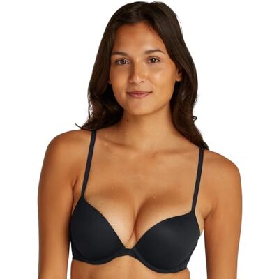 Calvin Klein Women’s Plunge Push Up Bra, Black (Black), 36B Calvin Klein Women’s Plunge Push Up Bra, Black (Black), 36B