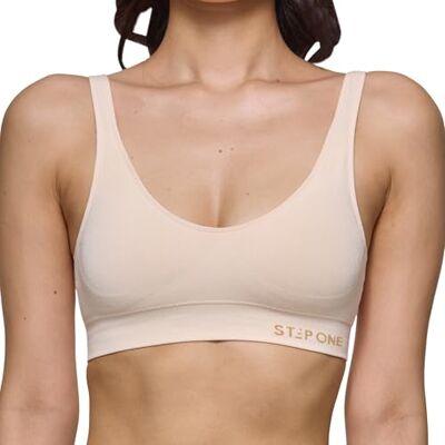 STEP ONE Smoothfit Bra. Ultra-Soft Women's Everyday Bra, Lifts & Supports and Feels Invisible on, Breathable Bamboo Moisture Wicking with Removable Cups STEP ONE Smoothfit Bra. Ultra-Soft Women's Everyday Bra, Lifts & Supports and Feels Invisible on, Breathable Bamboo Moisture Wicking with Removable Cups