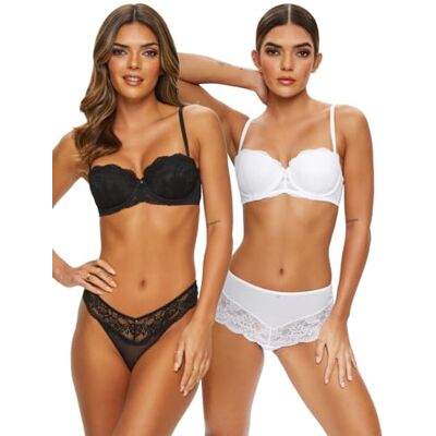 Ann Summers Sexy Lace Padded Balcony Bra Curve-Enhancing Womens Underwear with Push-Up Cups, Underwire Support & Removable Pads Ann Summers Sexy Lace Padded Balcony Bra Curve-Enhancing Womens Underwear with Push-Up Cups, Underwire Support & Removable Pads